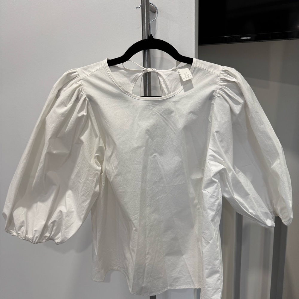 HM Cotton Puffed Sleeve Blouse